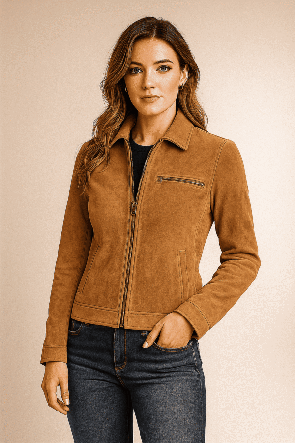 Women’s Tan Suede Leather Jacket