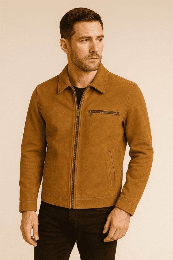 Men’s Tan Suede Leather Jacket