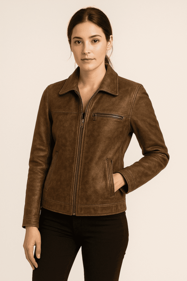 Women’s Classic Distressed Leather Jacket